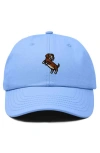 Dalix Dachshund Embroidered Dad Cap In Light Blue