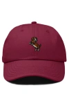 Dalix Dachshund Embroidered Dad Cap In Maroon