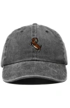 Dalix Dachshund Embroidered Dad Cap In Washed Black