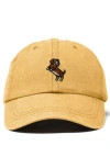 Dalix Dachshund Embroidered Dad Cap In Washed Gold