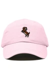 Dalix Dachshund Embroidered Dad Cap In Washed Pink