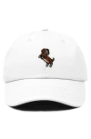 Dalix Dachshund Embroidered Dad Cap In White