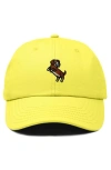 Dalix Dachshund Embroidered Dad Cap In Yellow