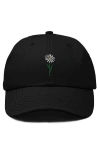Dalix Daisy Embroidered Everyday Hat In Black