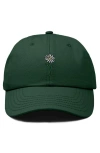 Dalix Daisy Embroidered Everyday Hat In Dark Green