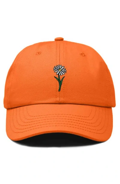 Dalix Daisy Embroidered Everyday Hat In Orange