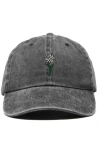 Dalix Daisy Embroidered Everyday Hat In Washed Black
