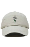 Dalix Daisy Embroidered Everyday Hat In Washed Stone White