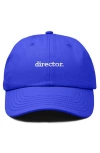 Dalix Director Embroidered Low Crown Cap In Royal Blue