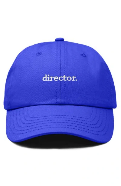 Dalix Director Embroidered Low Crown Cap In Royal Blue