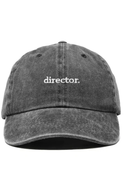 Dalix Director Embroidered Low Crown Cap In Washed Black