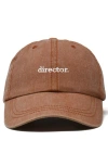 Dalix Director Embroidered Low Crown Cap In Washed Orange