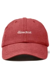 Dalix Director Embroidered Low Crown Cap In Washed Red