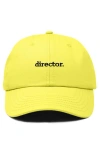 Dalix Director Embroidered Low Crown Cap In Yellow
