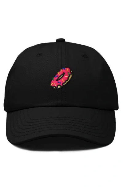 Dalix Donut Embroidered Adjustable Cap In Black