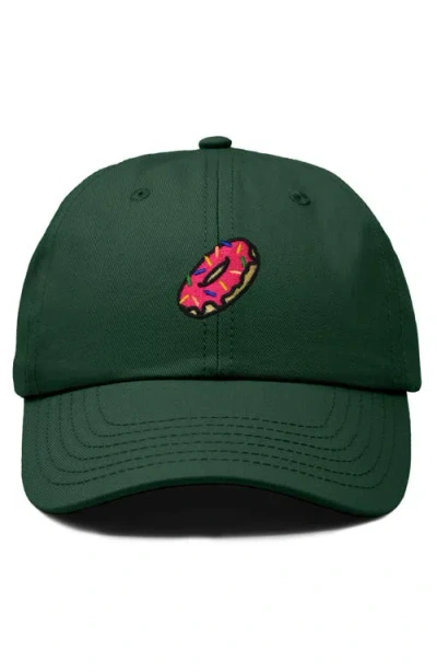 Dalix Donut Embroidered Adjustable Cap In Dark Green