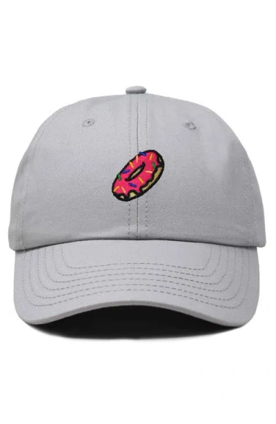 Dalix Donut Embroidered Adjustable Cap In Gray
