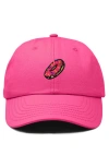 Dalix Donut Embroidered Adjustable Cap In Hot Pink