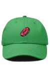 Dalix Donut Embroidered Adjustable Cap In Kelly Green