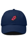 Dalix Donut Embroidered Adjustable Cap In Navy Blue