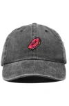 Dalix Donut Embroidered Adjustable Cap In Washed Black
