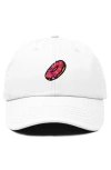 Dalix Donut Embroidered Adjustable Cap In White
