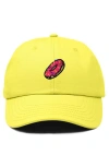 Dalix Donut Embroidered Adjustable Cap In Yellow