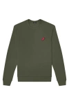 Dalix Donut Fleece Sweatshirt In Military Green
