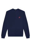 Dalix Donut Fleece Sweatshirt In Navy Blue