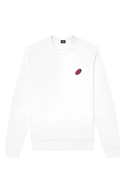 Dalix Donut Fleece Sweatshirt In White