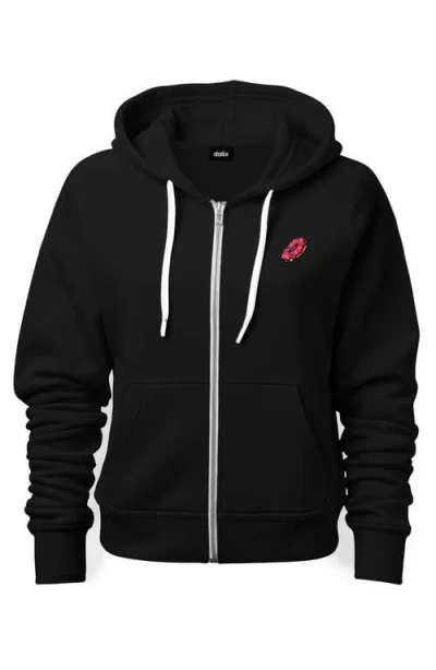 Dalix Donut Zip Hoodie In Black