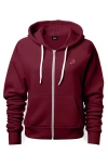 Dalix Donut Zip Hoodie In Maroon