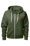 Dalix Donut Zip Hoodie In Military Green