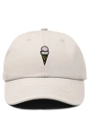 Dalix Double Scoop Embroidered Cap In Beige