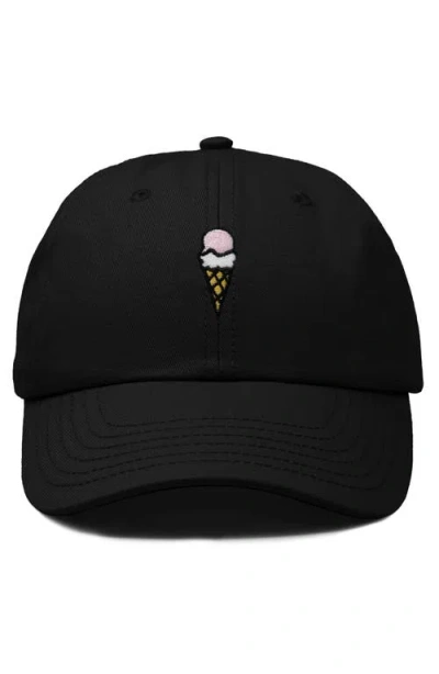 Dalix Double Scoop Embroidered Cap In Black