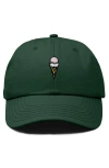 Dalix Double Scoop Embroidered Cap In Dark Green