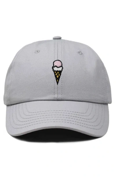 Dalix Double Scoop Embroidered Cap In Gray