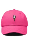 Dalix Double Scoop Embroidered Cap In Hot Pink