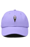 Dalix Double Scoop Embroidered Cap In Lavender