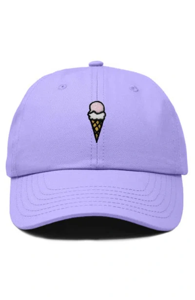 Dalix Double Scoop Embroidered Cap In Lavender