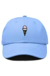 Dalix Double Scoop Embroidered Cap In Light Blue