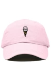 Dalix Double Scoop Embroidered Cap In Washed Pink
