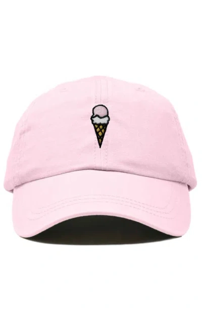 Dalix Double Scoop Embroidered Cap In Washed Pink