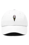 Dalix Double Scoop Embroidered Cap In White
