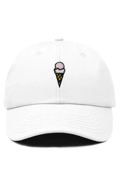 Dalix Double Scoop Embroidered Cap In White