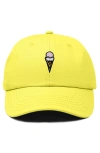 Dalix Double Scoop Embroidered Cap In Yellow