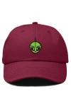 Dalix Duder Alien Dad Cap In Burgundy