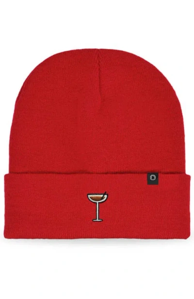 Dalix Espresso Martini Beanie Cap In Red