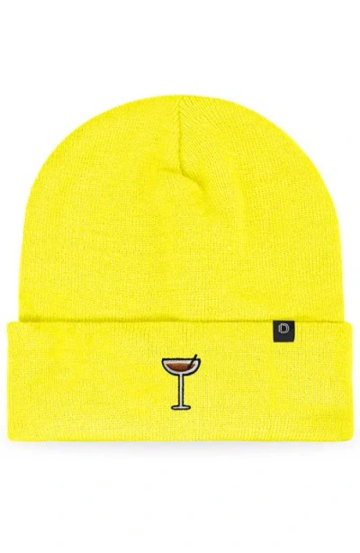 Dalix Espresso Martini Beanie Cap In Yellow