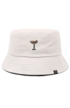 Dalix Espresso Martini Bucket Hat In Parchment White